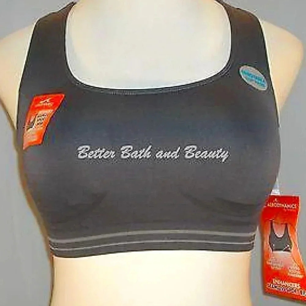 Marika Aerodynamics Enhancers Vented Racerback Wire Free Sports Bra SMALL Gray N